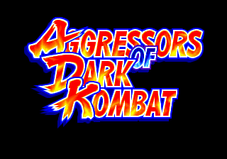 Aggressors of Dark Kombat + Tsuukai GANGAN Koushinkyoku Title Screen